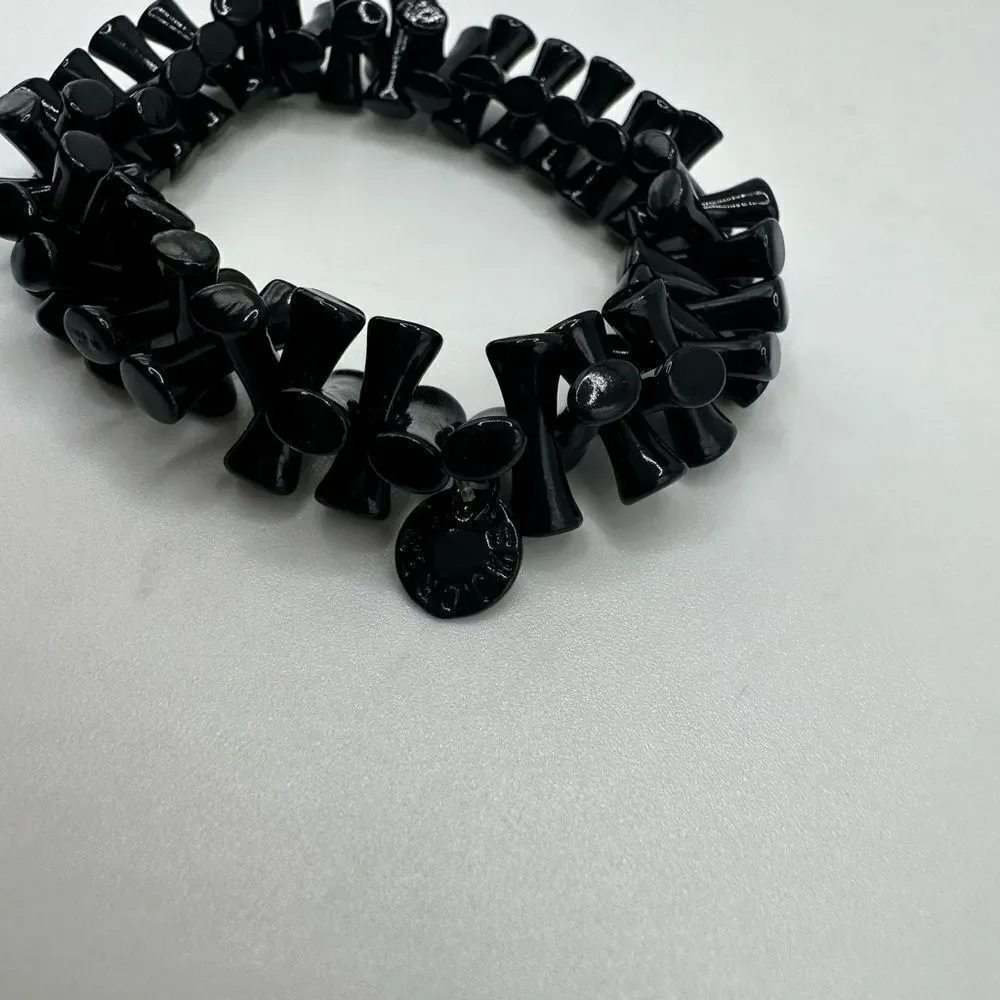 J. Crew Black Enamel Elasticized Bracelet